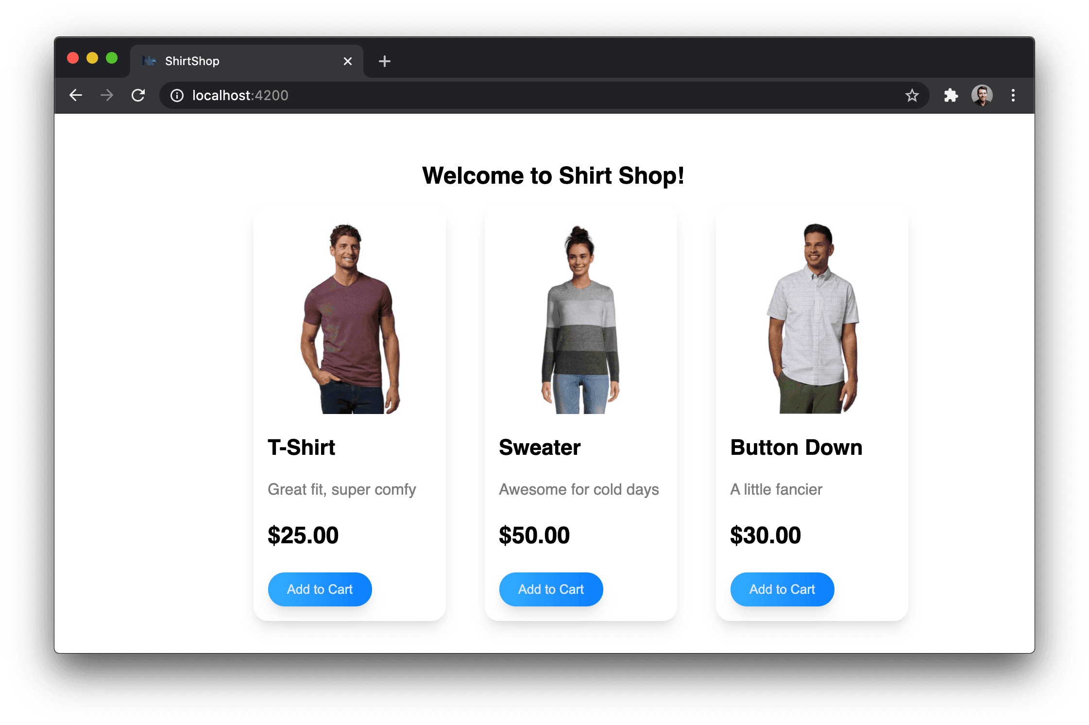 Products from ShirtShop