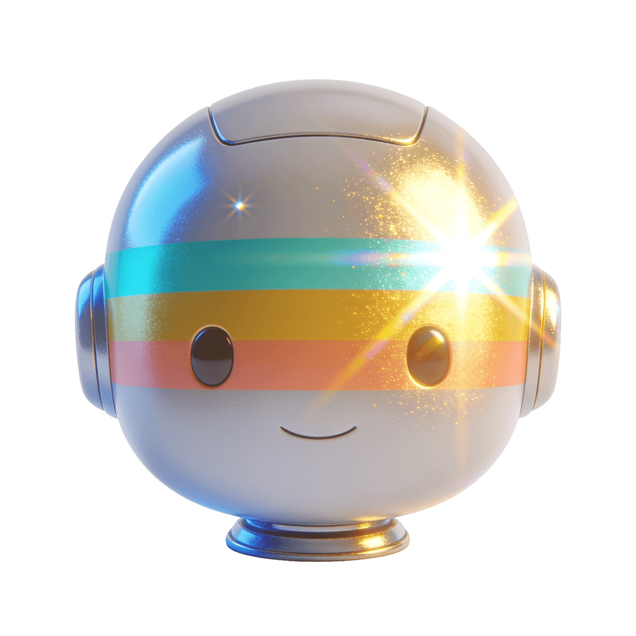 The Prisma mascot, Prismo, smiling