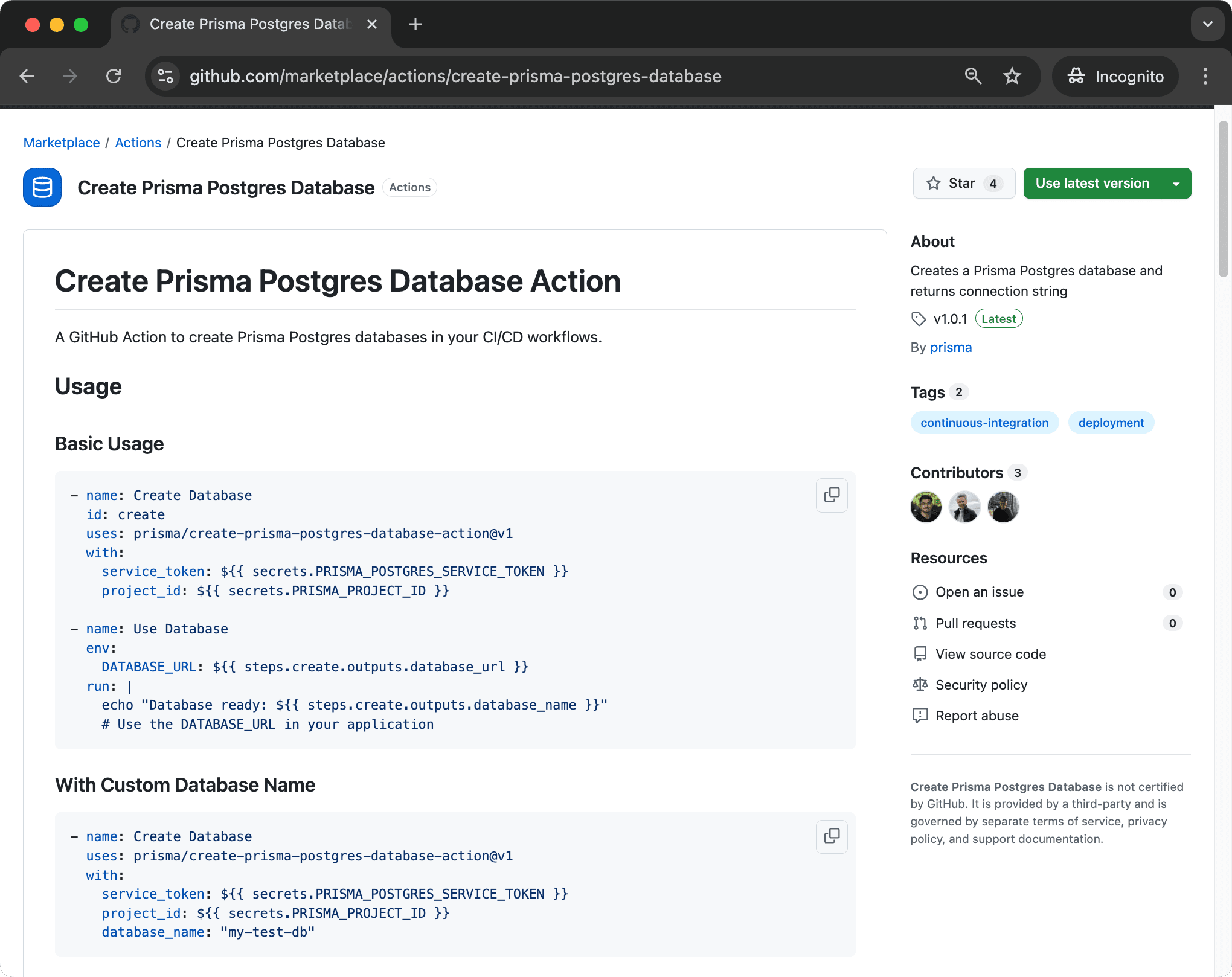 GitHub Actions sample