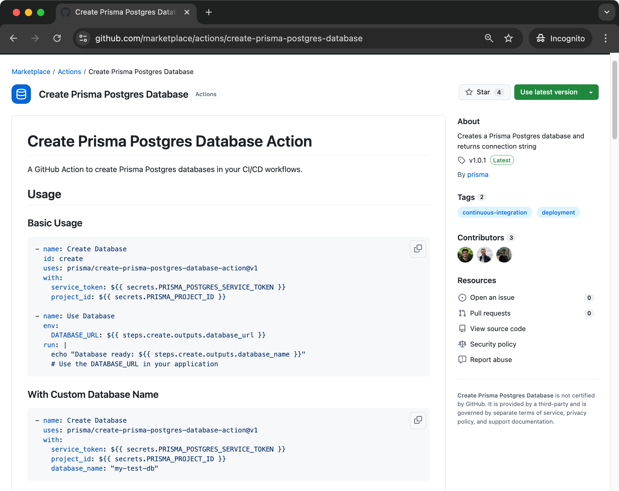 GitHub Actions sample
