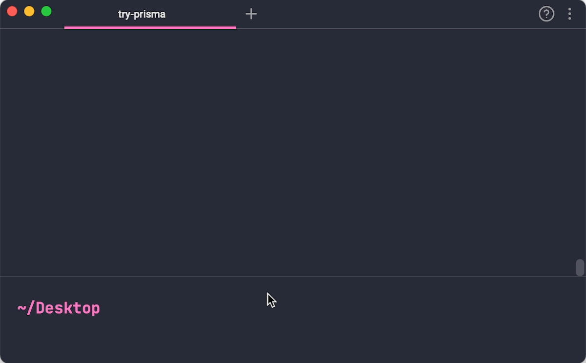 The try-prisma CLI setup flow