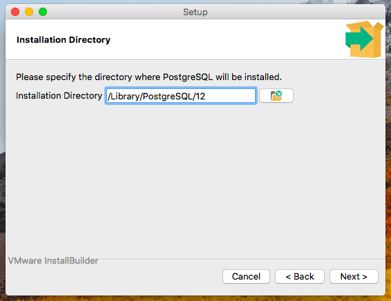 PostgreSQL installation directory