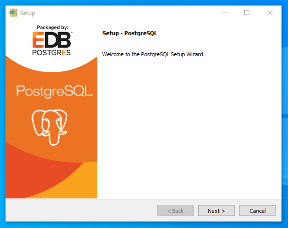 PostgreSQL installer greeting