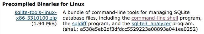 SQLite download page