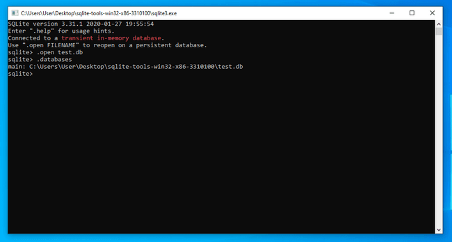 SQLite open database