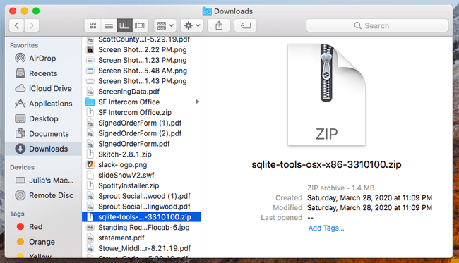 SQLite zip file