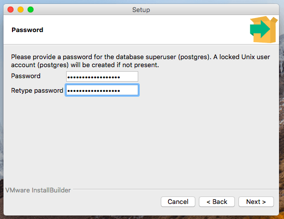 PostgreSQL set password