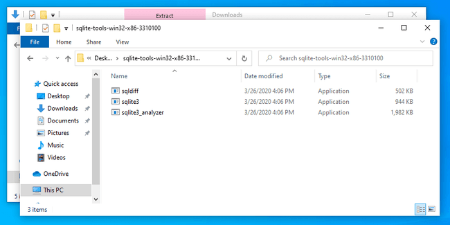 SQLite tools in folder