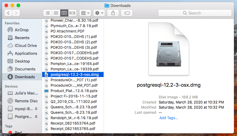 PostgreSQL DMG file