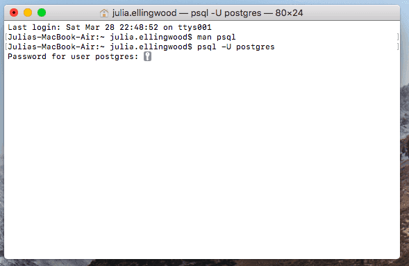 PostgreSQL psql authentication