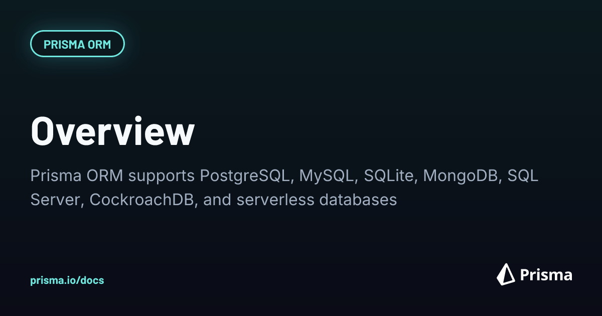 Databases | Prisma Documentation