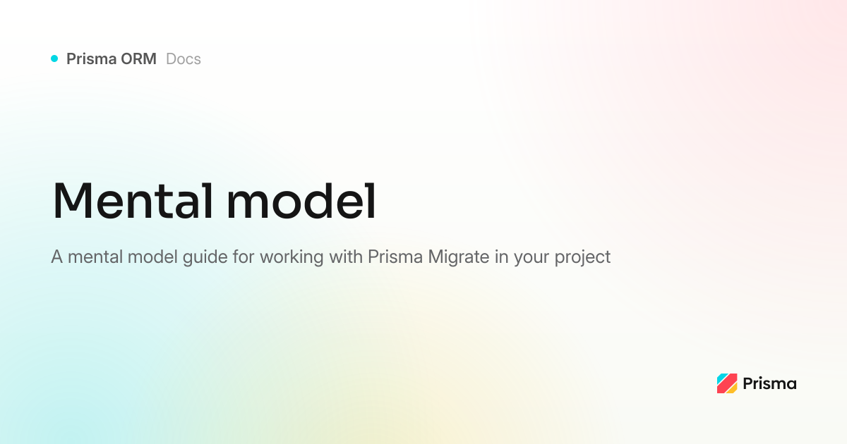 A mental model for Prisma Migrate | Prisma Documentation